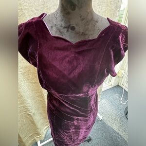 Saks Fifth Avenue Vintage Velvet Mini Dress Size 4, Purple